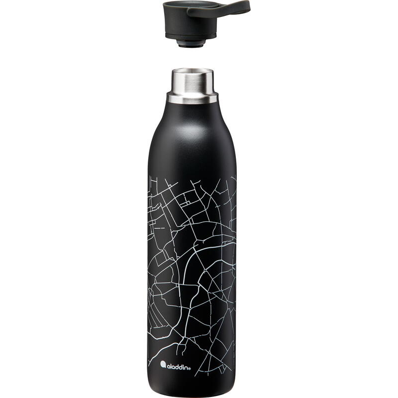 Thermo-Trinkflasche CityLoop Thermavac 600 ml lava-schwarz print