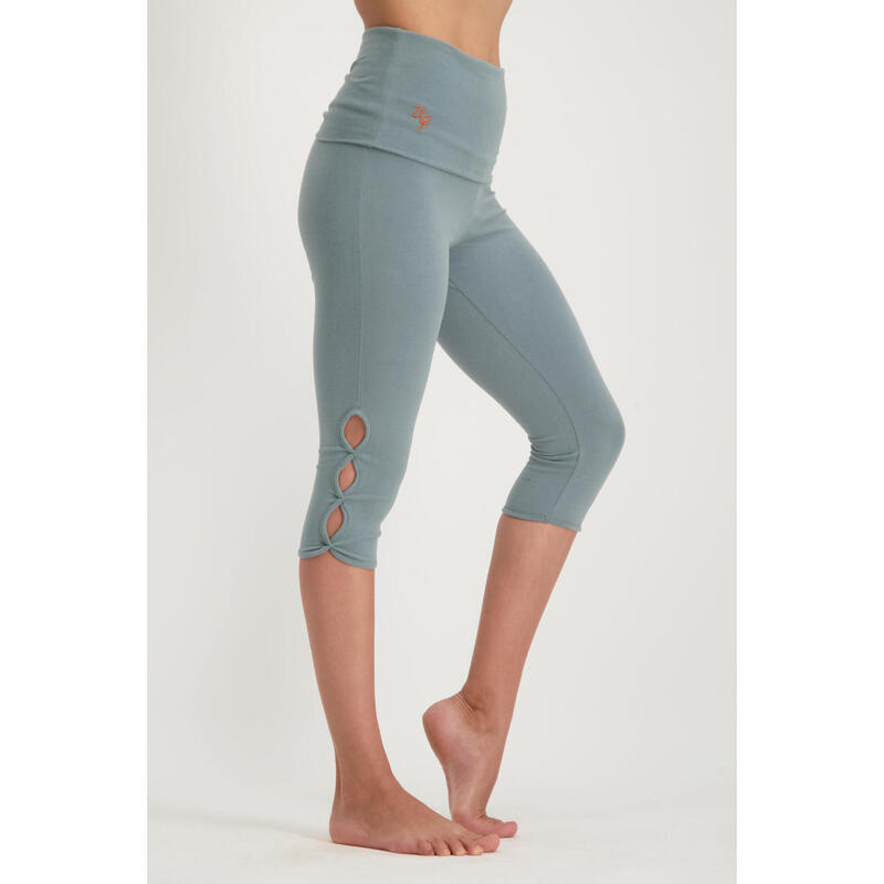 Capri de yoga Shanti - Legging aux hanches avec bande rabattable -Jade