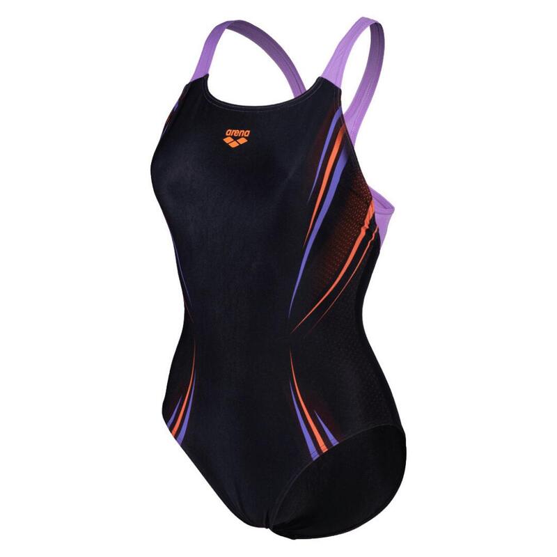 Maillot de bain femme Arena Spikes Swim Pro Back Noir/Lavande