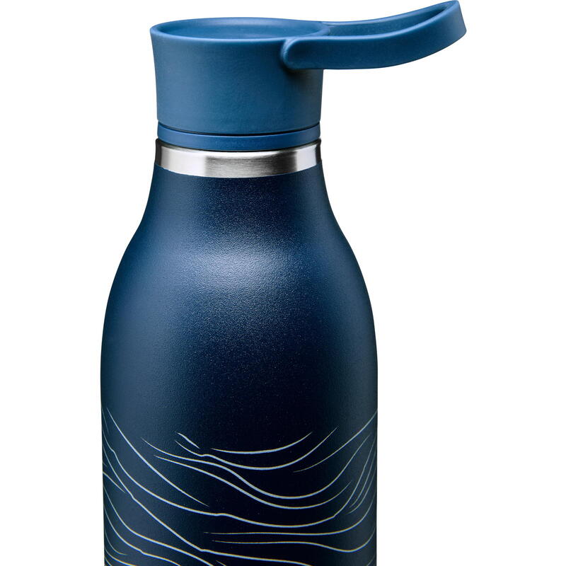 Thermo-Trinkflasche CityLoop Thermavac 600 ml navy-blau print
