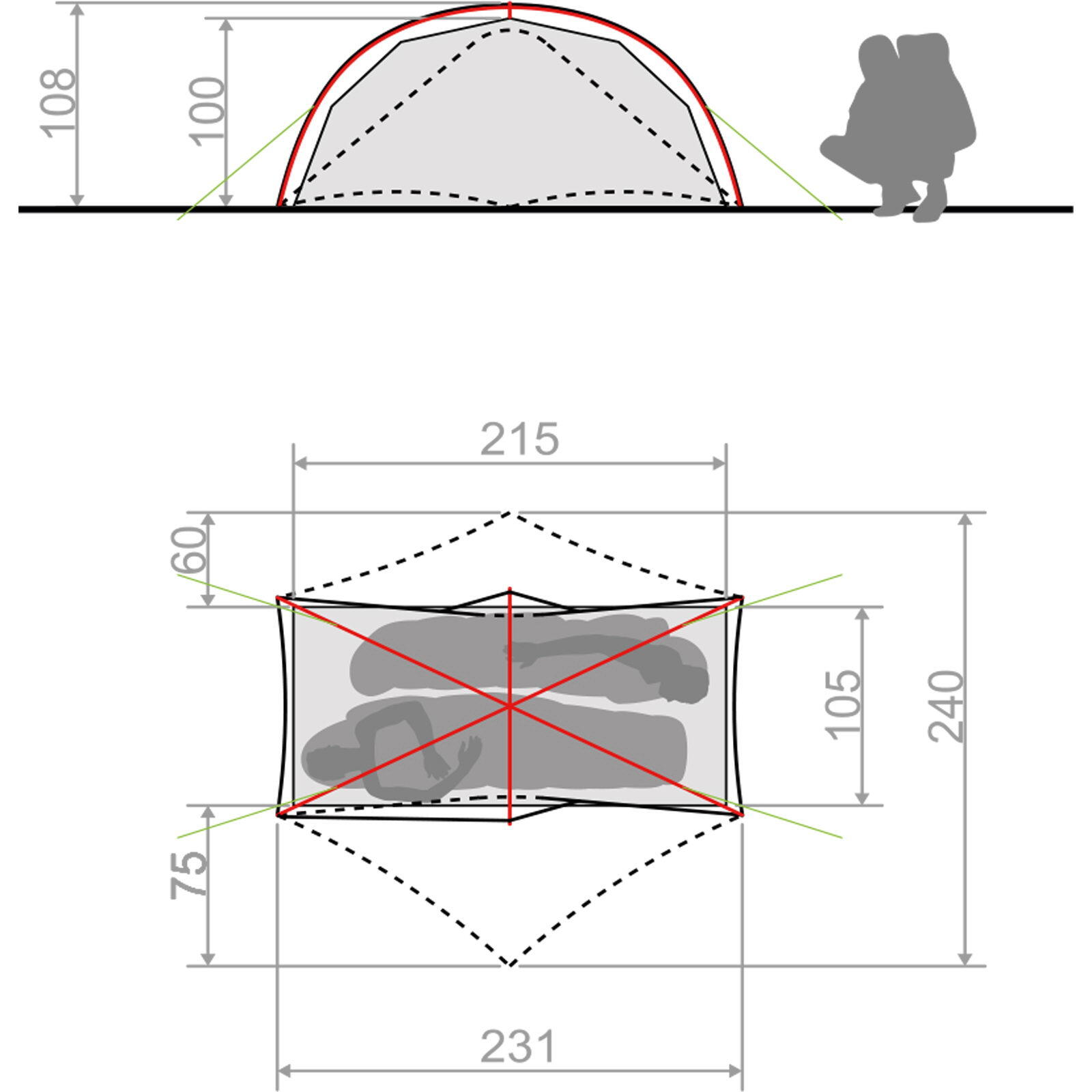 Tente de randonnée Vaude Space Seamless 1-2P 6/7