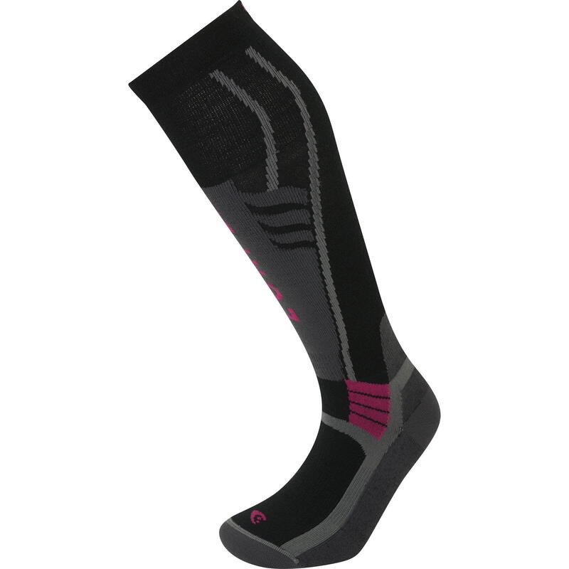 Ski-Socken T3 Damen Ski Superlight black-pink