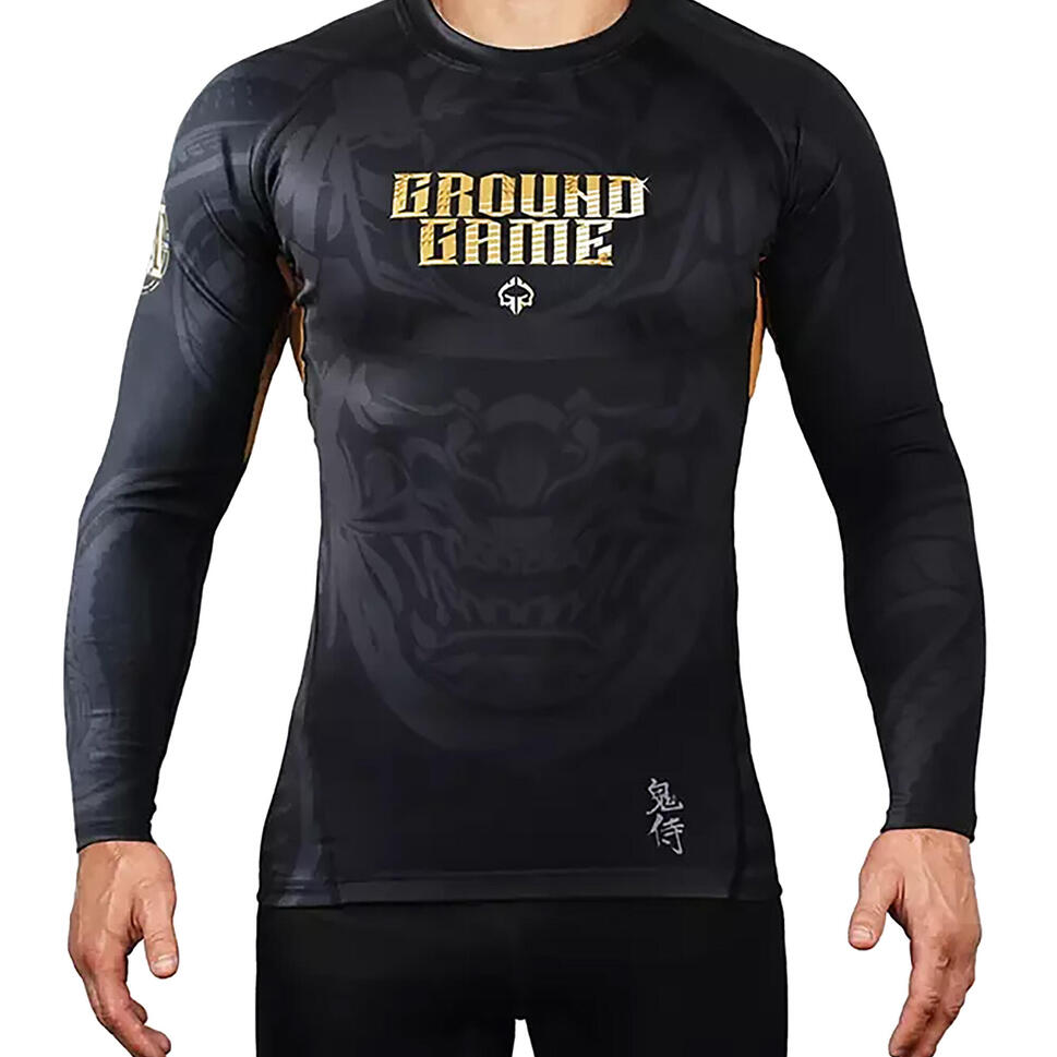 Rashguard do MMA/BJJ męski Ground Game Oni Samurai z długim rękawem
