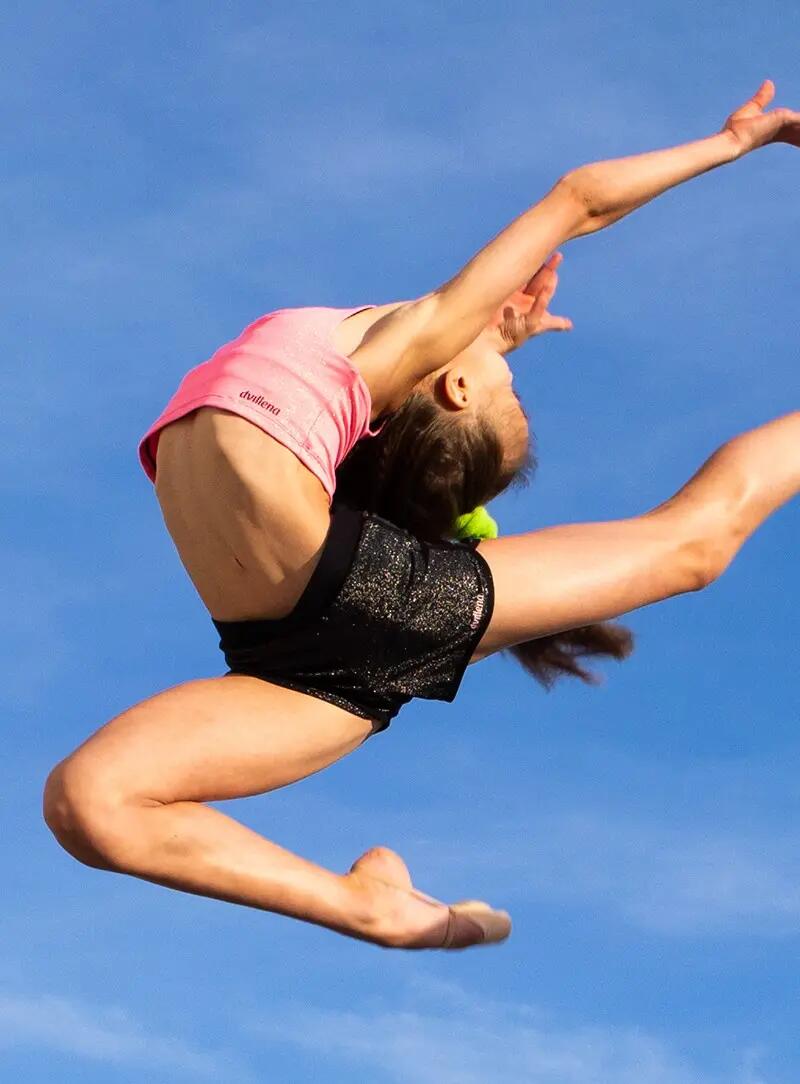 Short de Gymnastique Dvillena Brillant Argent/Noir Élastique 4/4