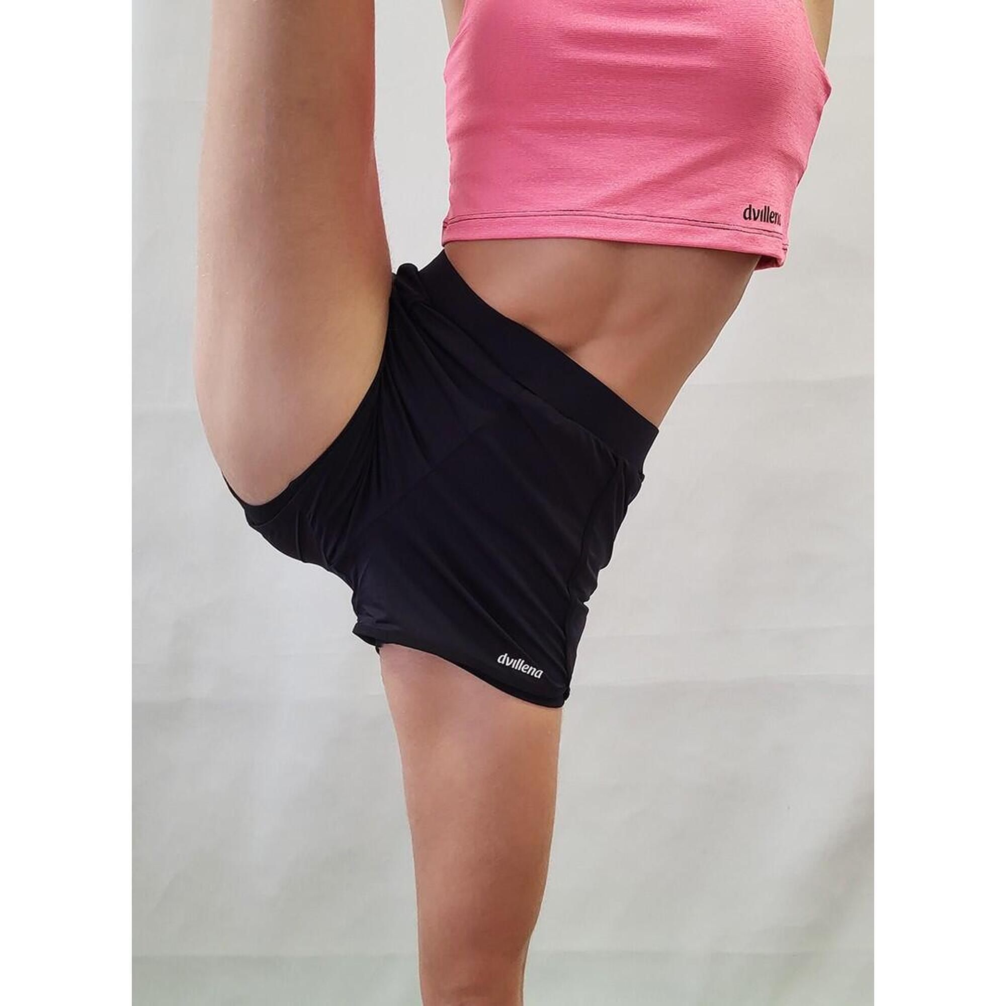 Short Double Pantalon de Gymnastique Dvillena Noir Élastique