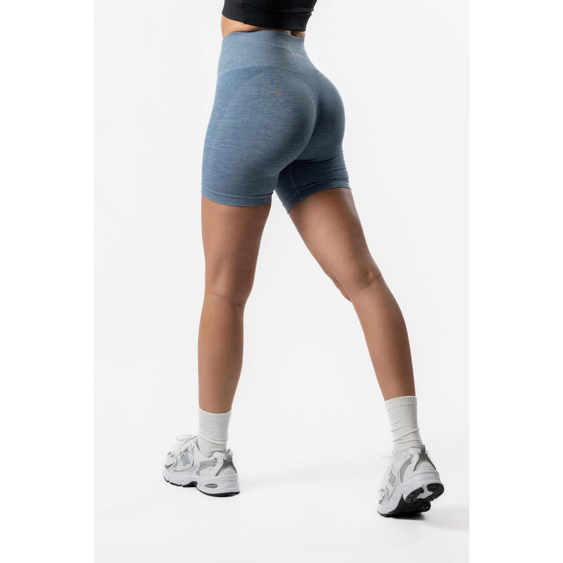 Reform Seamless - Naadloos Scrunch Shorts - Fitness - Dames - Denim Blauw