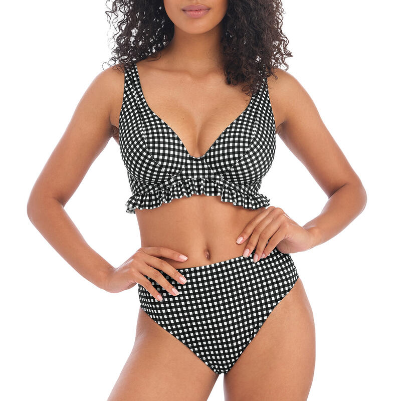 Bas de maillot de bain vichy taille haute Check in