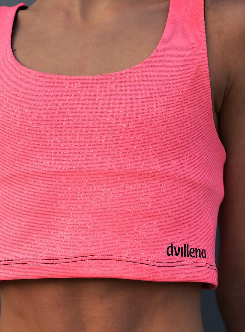 Top Crop Gymnastique Dvillena Dos Nageur Noir/Fuchsia 5/5