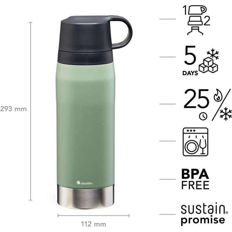 Thermoflasche CityPark Thermavac 1,1 Liter salbei-grün