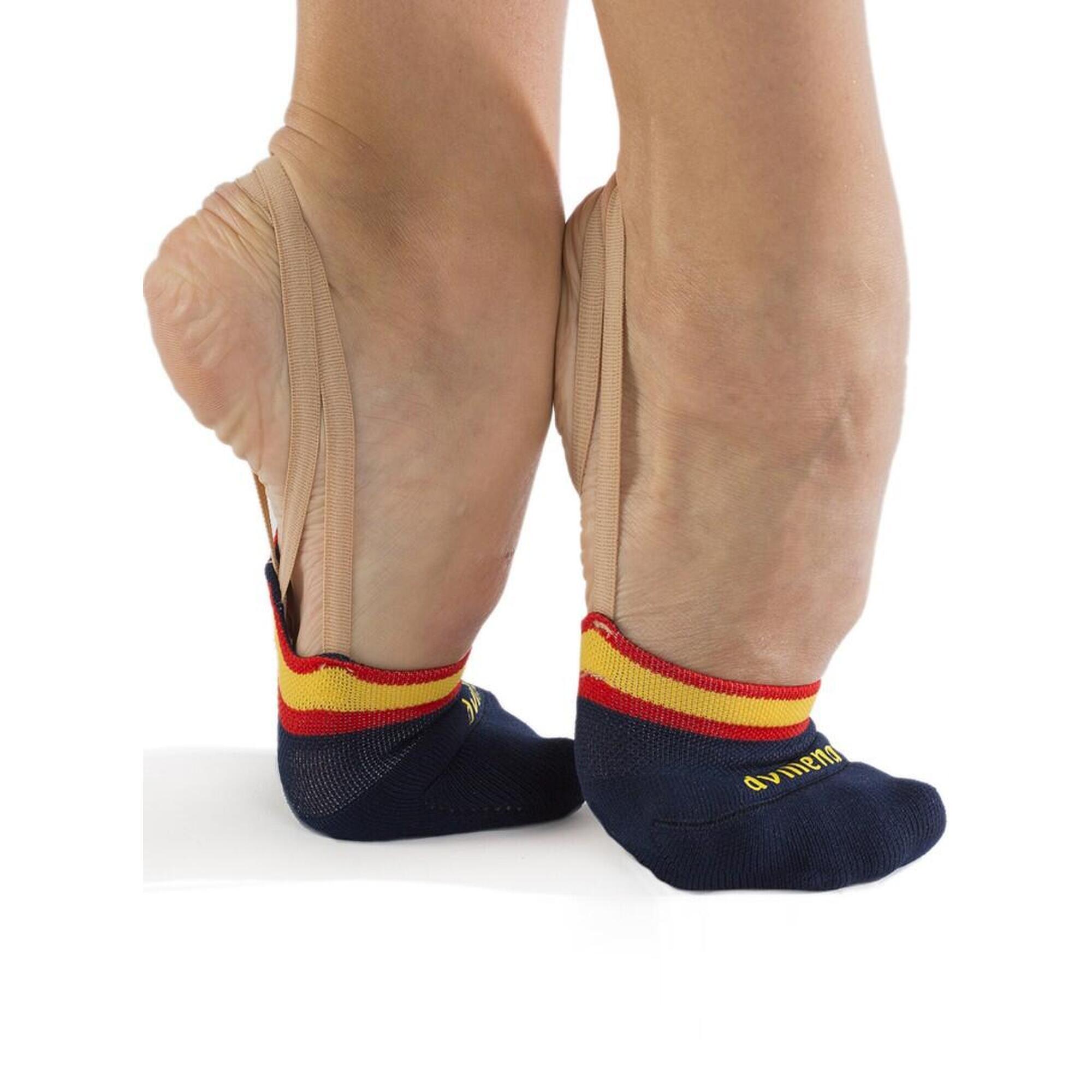 Dvillena - Demi-chaussette Gymnastique Rythmique Pour Enfants Dvillena Espagne Confort - Demi-pointes - Bleu - Decathlon