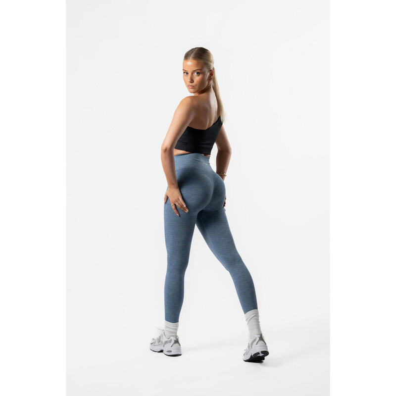 Reform Nahtlose Scrunch-Leggings - Denim Blau