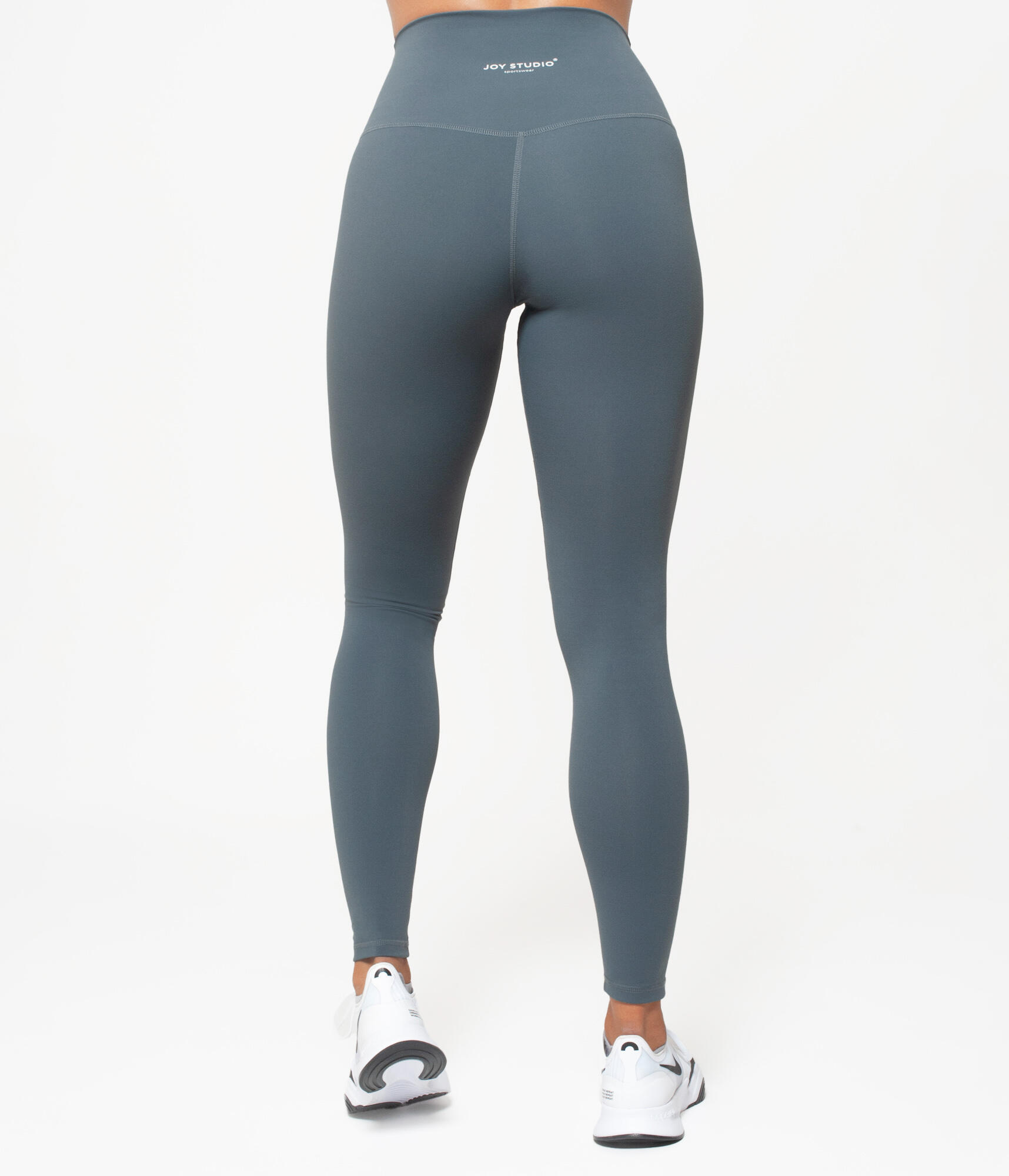 Leggings Vita Alta Donna Fitness Soft Touch - Grigio 3/5