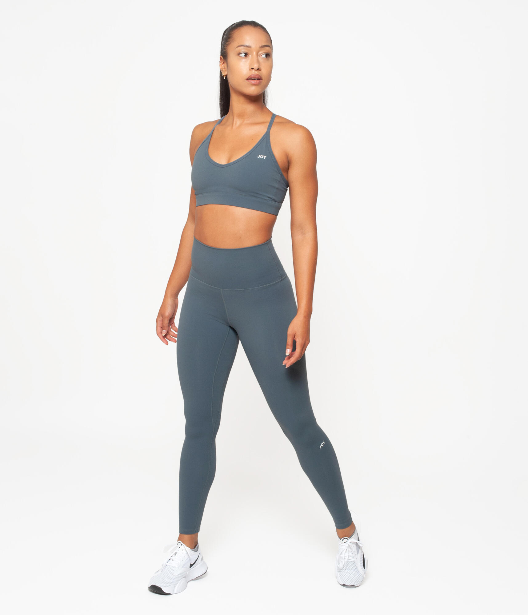 Leggings Vita Alta Donna Fitness Soft Touch - Grigio 5/5