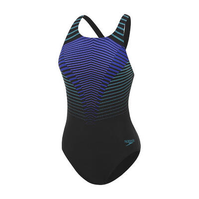 Speedo digital placement medalist zwempak uit één stuk voor dames