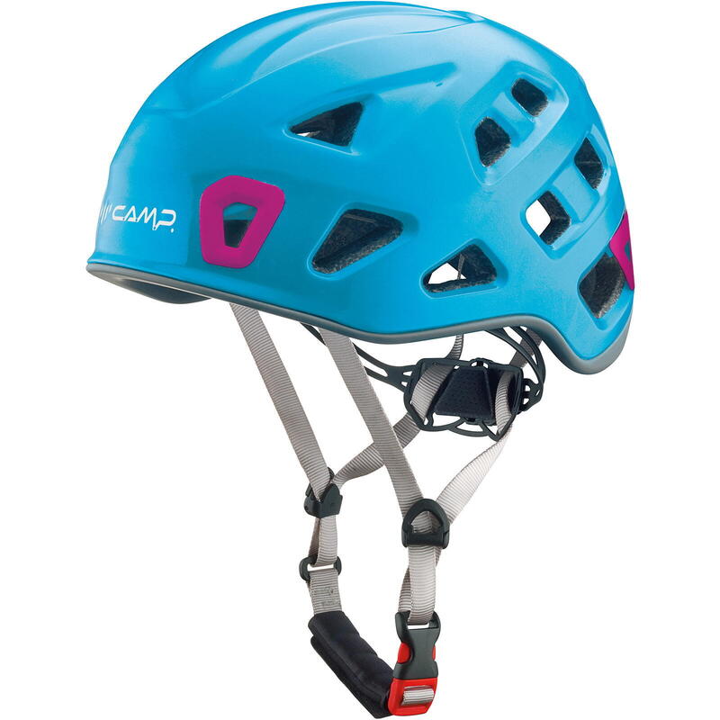 Kletterhelm Storm light blue-fuchsia