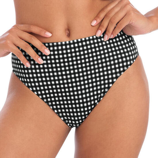 Controllo degli slip a vita alta dei costumi da bagno in gingham