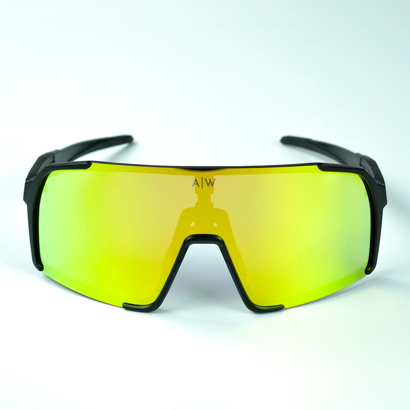 Gli occhiali da ciclismo per adulti Are Winners MEGA Black Yellow