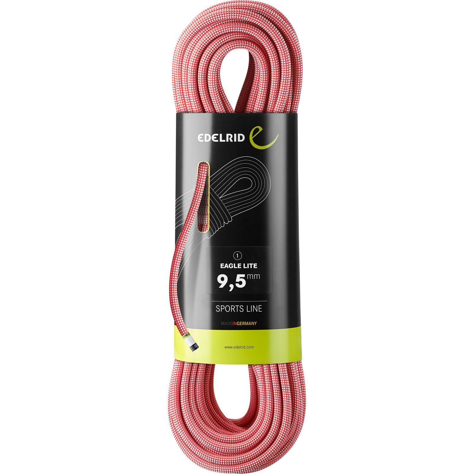 Corde dynamique Edelrid Eagle Lite 9,5 mm rouge 3/4