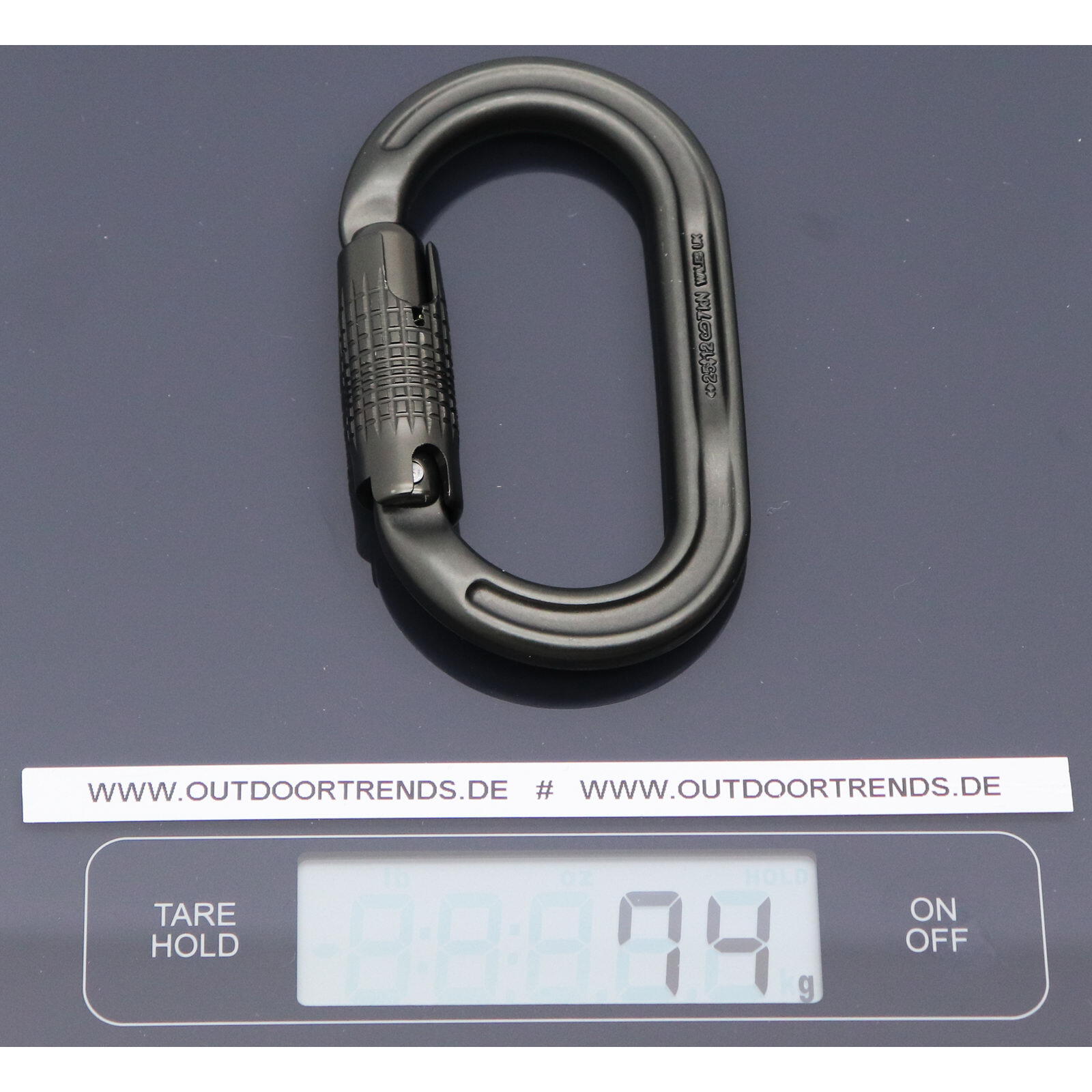 Ultra O Locksafe Carabiner - Matt Grey 2/2