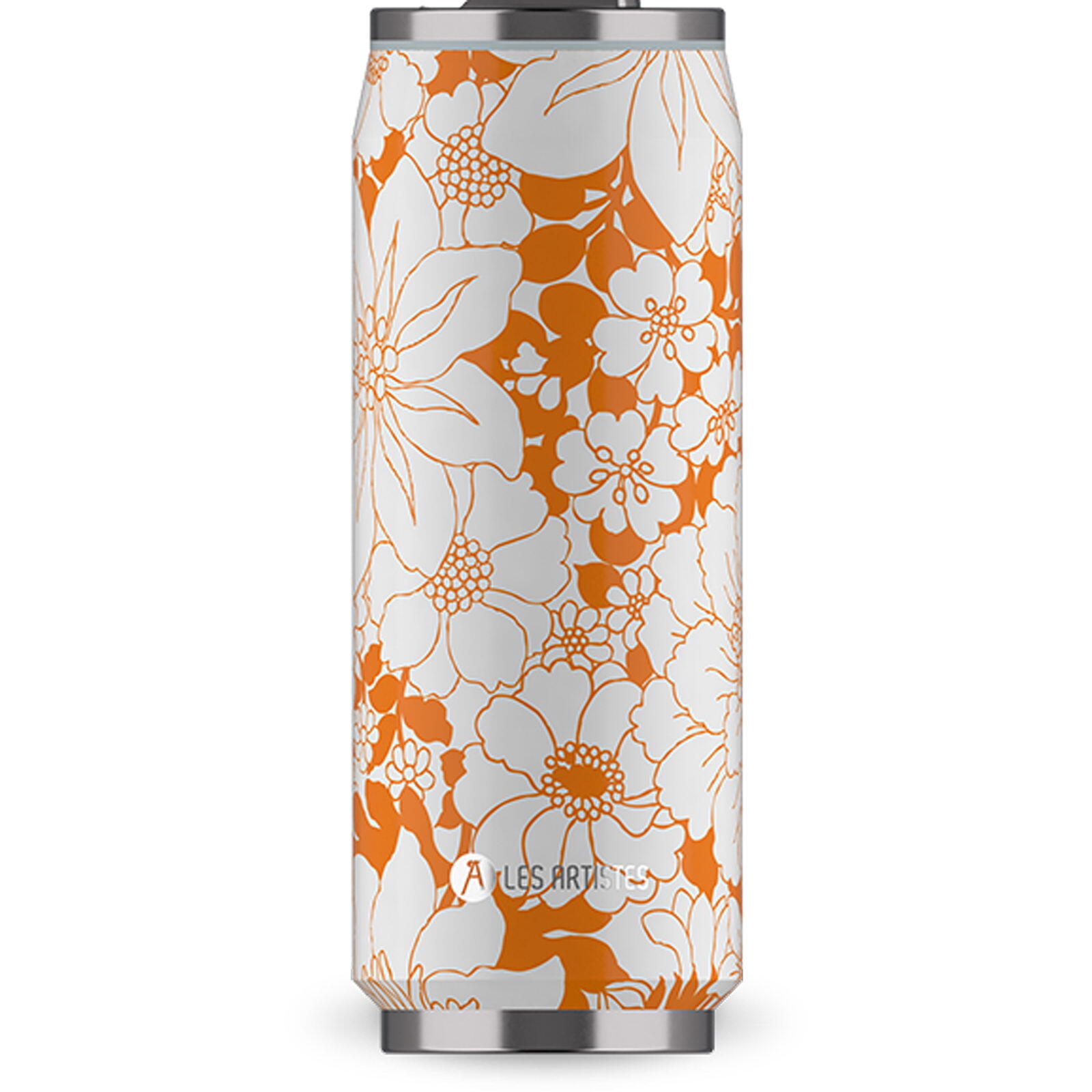 Thermo-Trinkdose Pull Can'It 500 ml orange flower 1/7