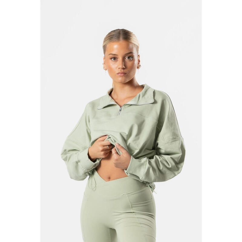 Sudadera Luxe Series Fitness Mujer Aesthetic Wolf Verde