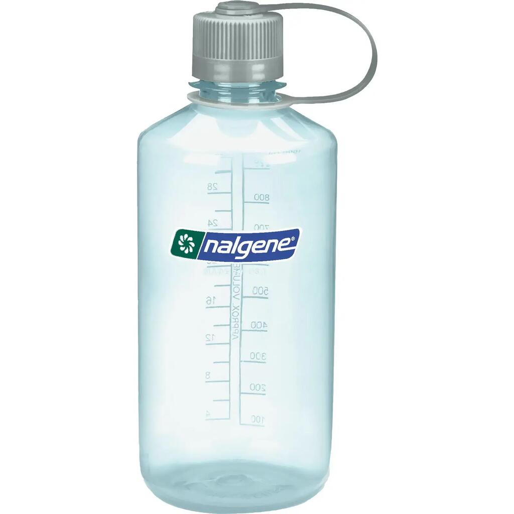 1L Narrow Mouth Sustain Water Bottle - Made From 50% Plastic Waste - Blue Grey