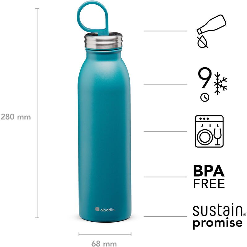 Botella Agua Acero Inox. Aladdin Chilled Thermavac 0.55L Amarillo Sin Bpa