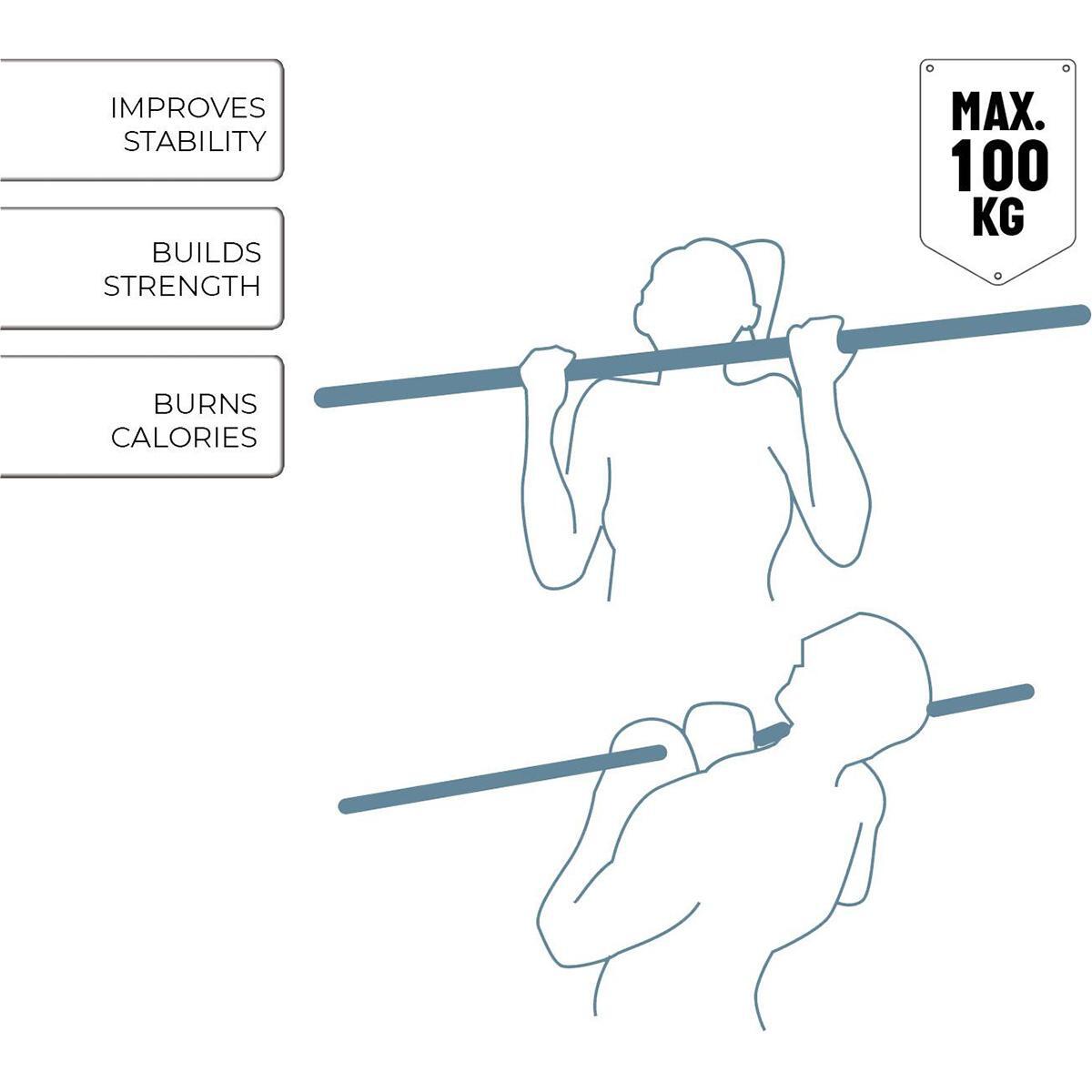 Optrekstang Krachttraining Verstelbaar 62-100 Cm 2/7