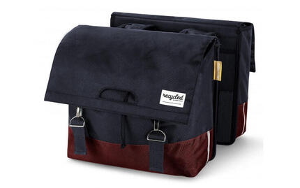 Sac à vélo double à l'épreuve urbaine 55L Green noir - RPET recyclé