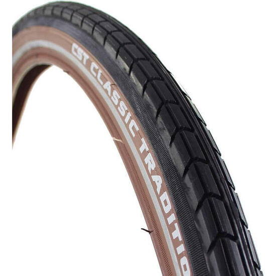 Opona Tradition 28 X 1,75 Czarno/Brązowa Z Odblaskowymi Liniami