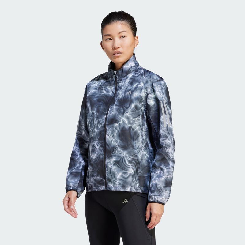 Own the Run Allover Print Hooded Running Windbreaker