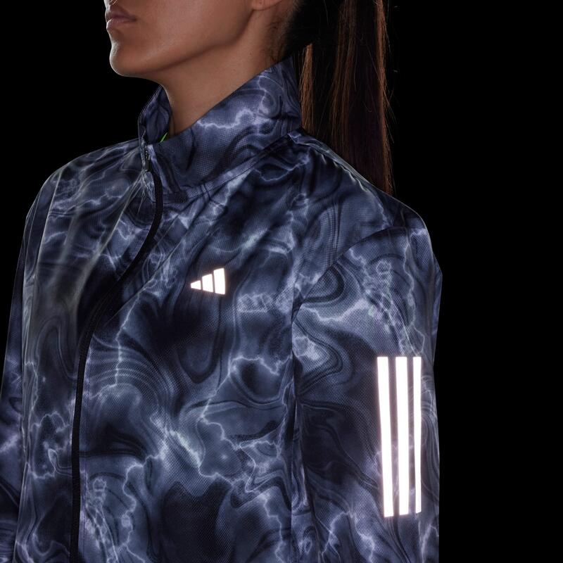 Own the Run Allover Print Hooded Running Windbreaker