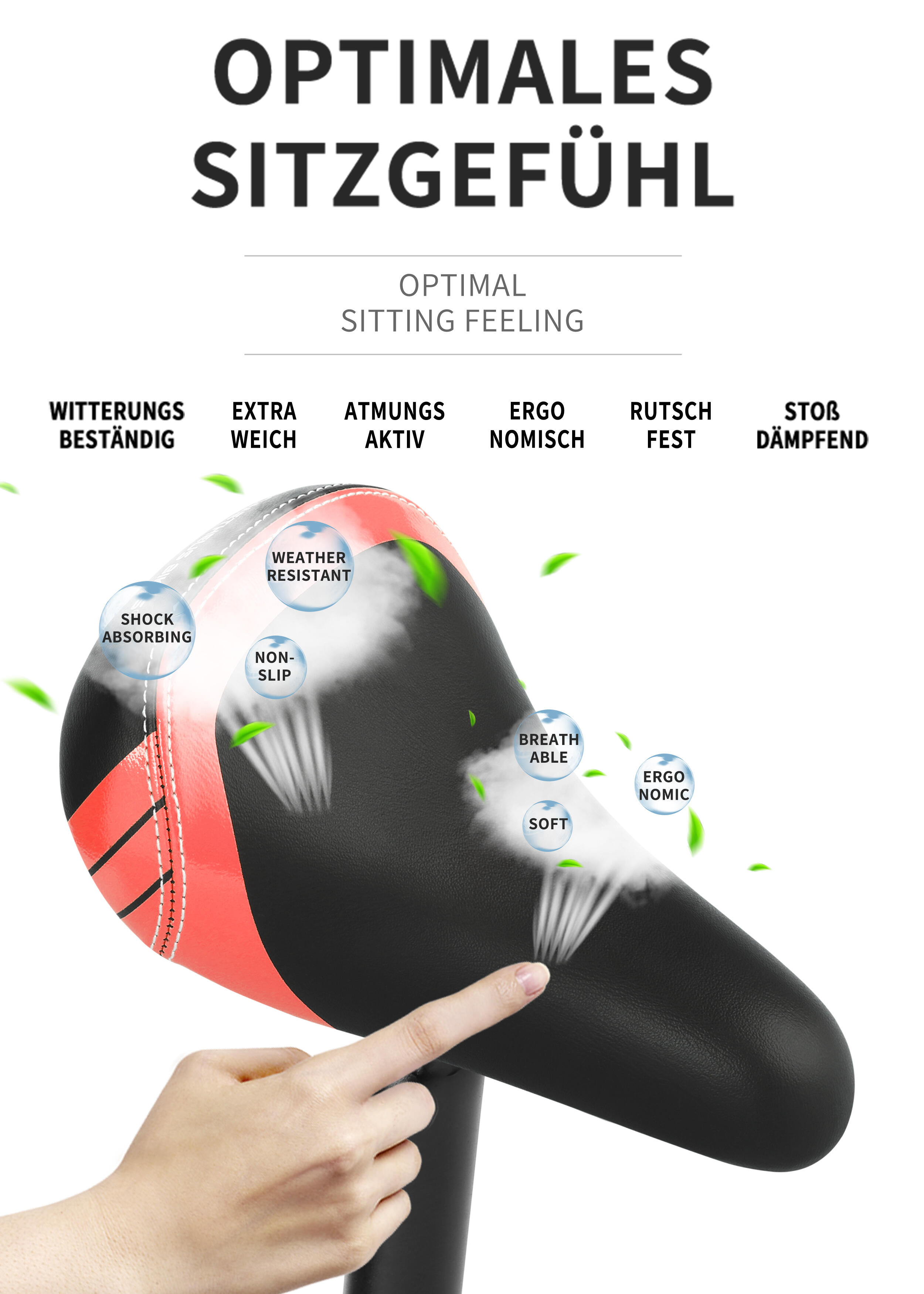 Selle de vélo de draisienne enfants 10-12 pouces avec tige de selle alu 25.4mm 4/7