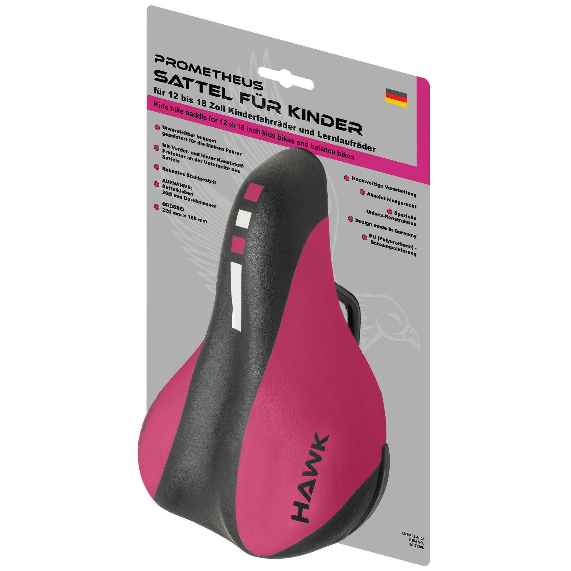 Prometheus Bicycles - Selle Pour Vélo Enfant Et Draisienne Pour 12 14 16 18 Pouces Vélos Enfants - Selle De Vélo - Noir|rose - Taille Unique - Decathlon
