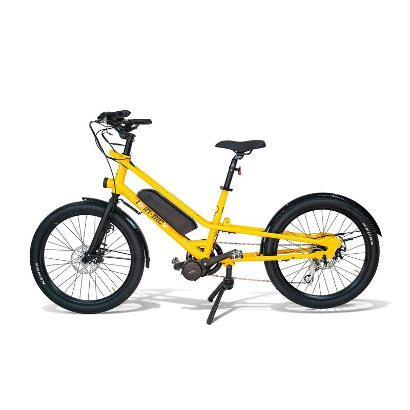 Bicicletta cargo elettrica innovativa iO InBicy Bafang 500W Gialla