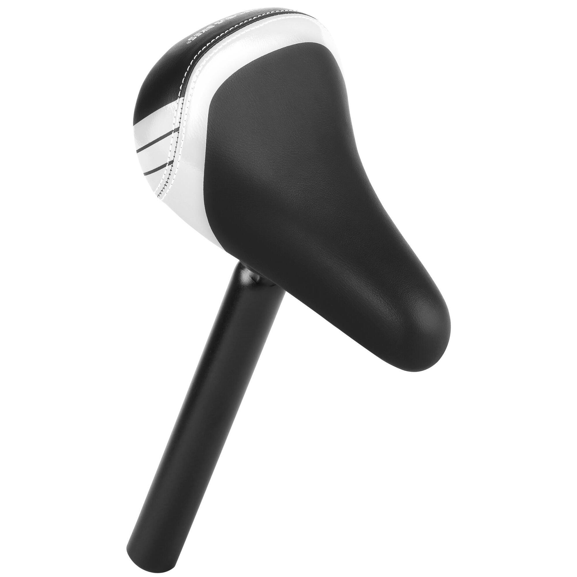 Prometheus Bicycles - Selle De Vélo De Draisienne Enfants 10-12 Pouces Avec Tige De Selle Alu 25.4mm - Selle De Vélo - Blanc|noir - Taille Unique - Decathlon