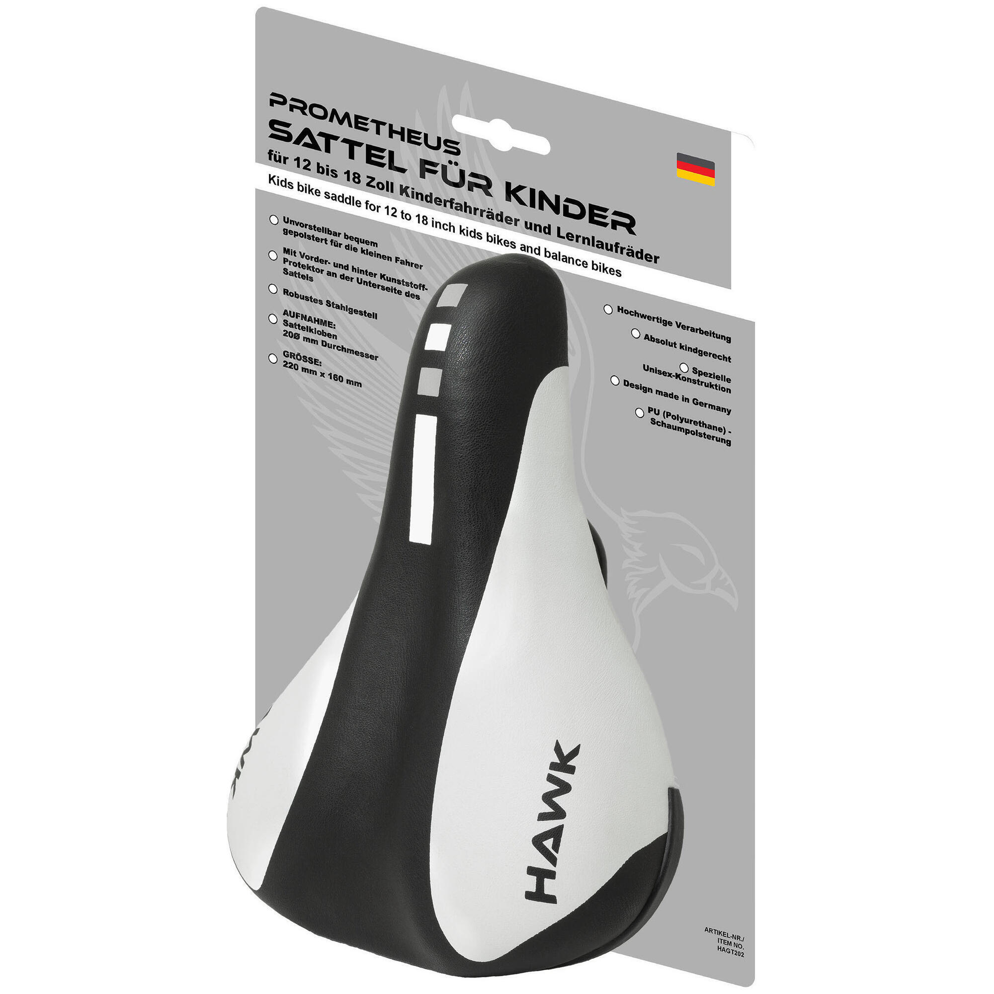 Prometheus Bicycles - Selle Pour Vélo Enfant Et Draisienne Pour 12 14 16 18 Pouces Vélos Enfants - Selle De Vélo - Blanc|noir - Taille Unique - Decathlon