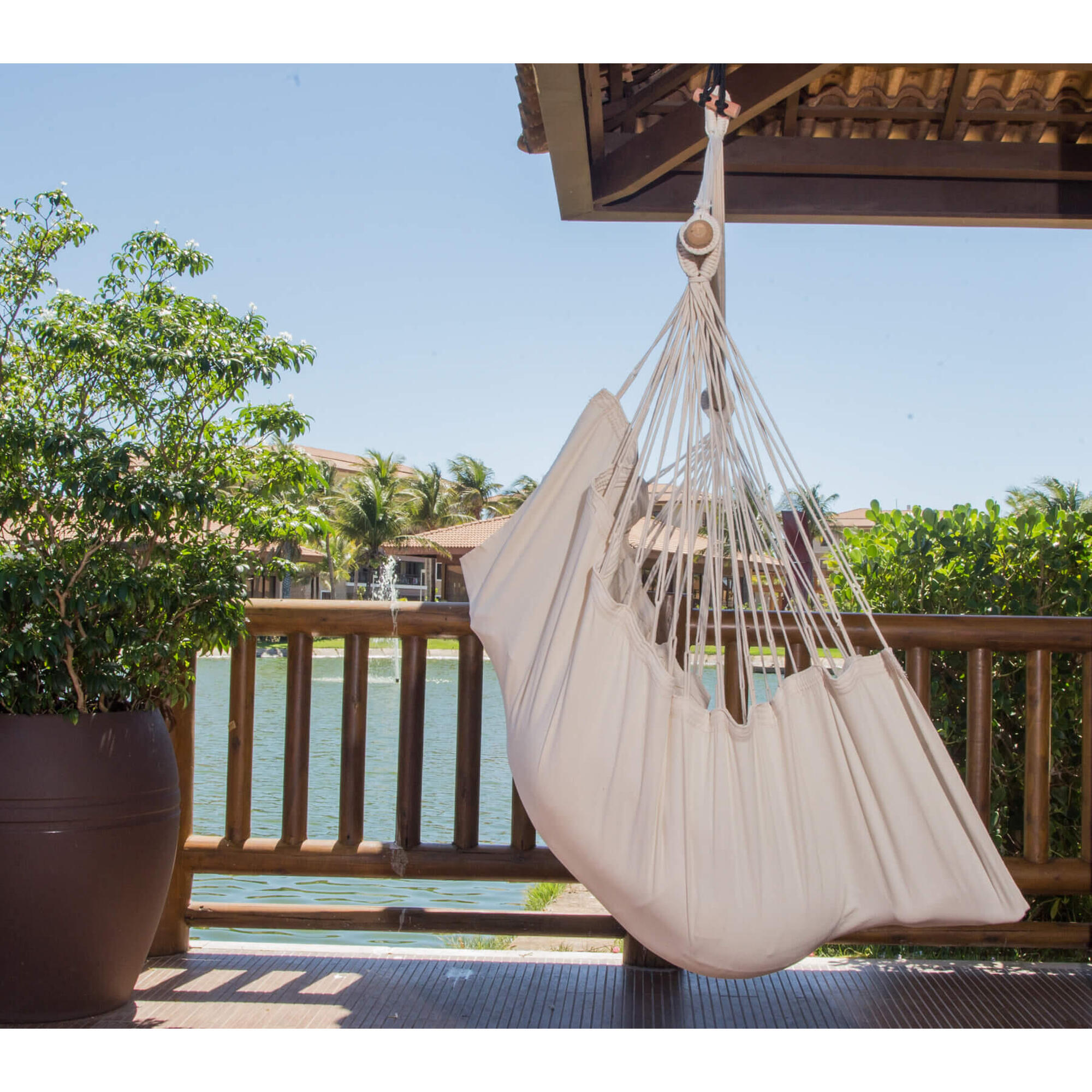 Natural Ecru Double Hammock Chair, organic cotton