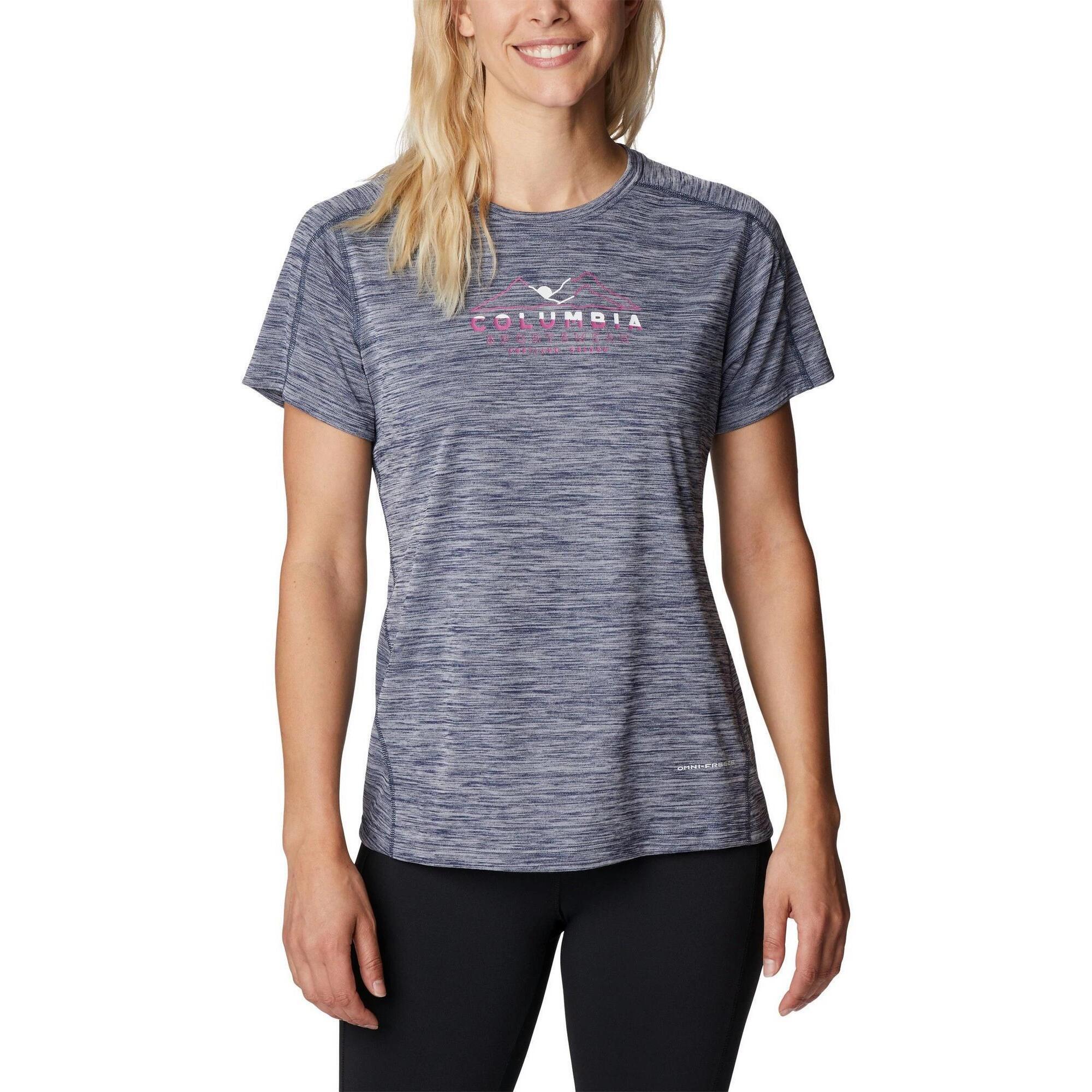 Columbia - T-shirt Sport Femmes Zero Rules Graphic Crew - T-shirt Manches Courtes - Bleu - S - Decathlon