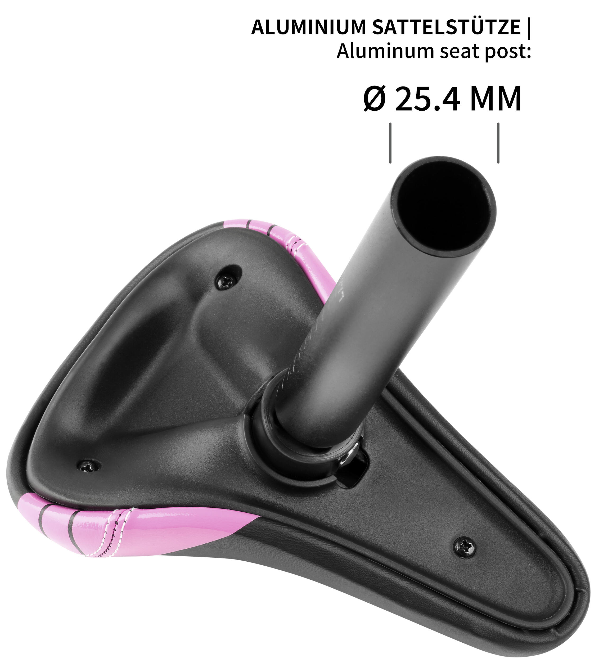 Sattel für Laufrad Kinderfahrrad 10-12 Zoll mit Sattel-Stütze Alu 25.4mm 6/7