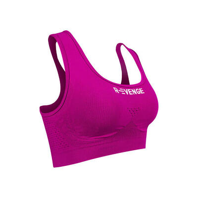 Brassiere / technische top met zakje voor kopjes, fuchsia