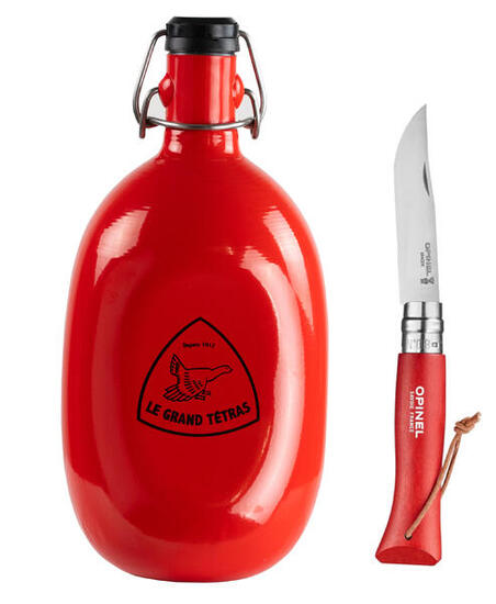 Le lot Baroudeur 1 Gourde Le Grand Tétras plus un Opinel n°= 8