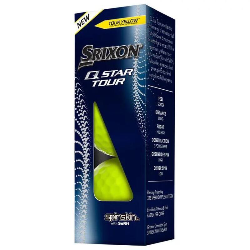 Caixa de 12 Bolas de Golfe Srixon Q-Star Tour Amarelo