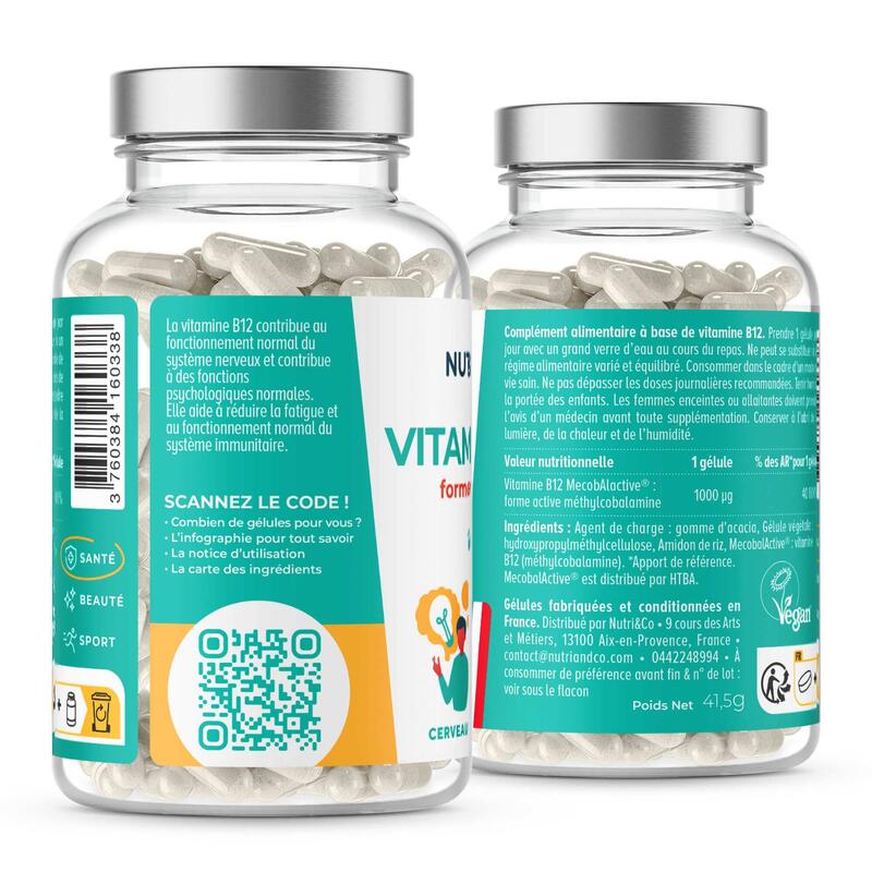Vitamine B12 Vegan - Énergie - 120 gélules