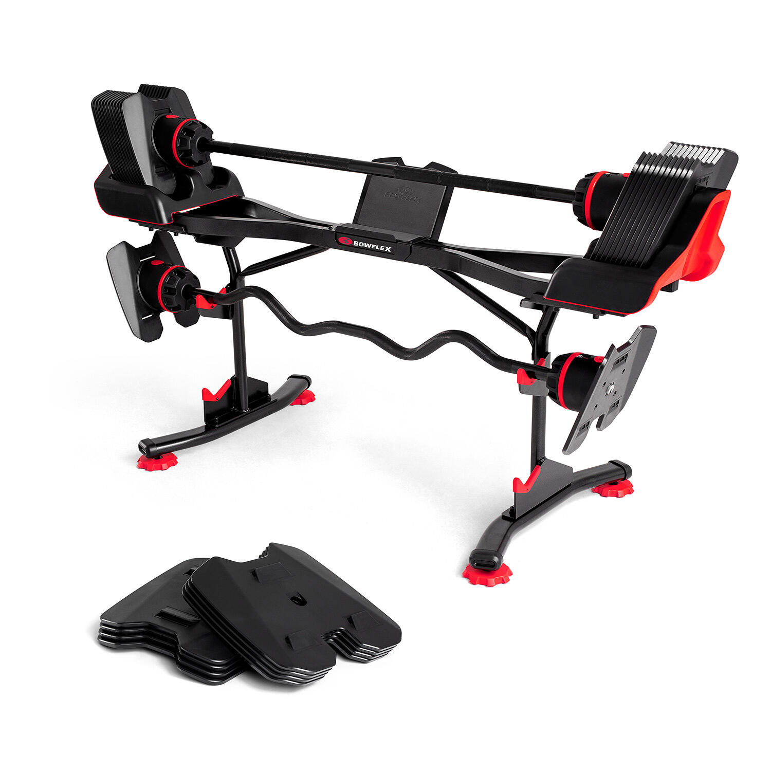 Bowflex SelectTech 2080 Barbell with Curl Bar Stand Media Rack Upgrade Kit BOWFLEX Decathlon