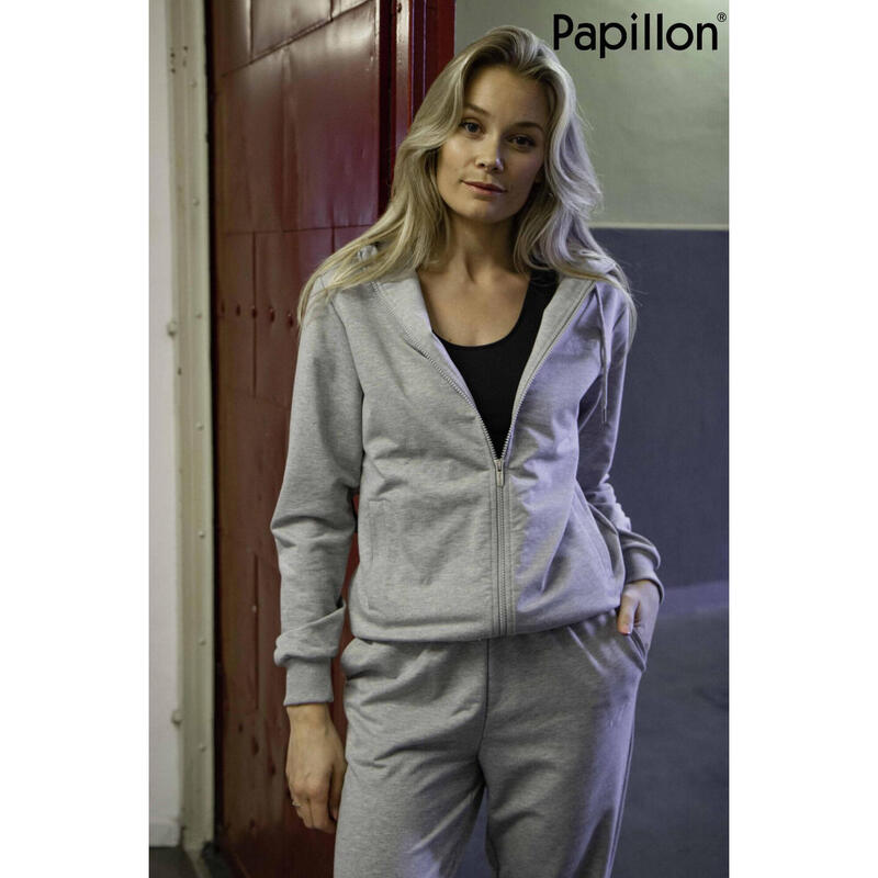 Papillon Pantalon de survêtement avec manchettes pour dames, gris,