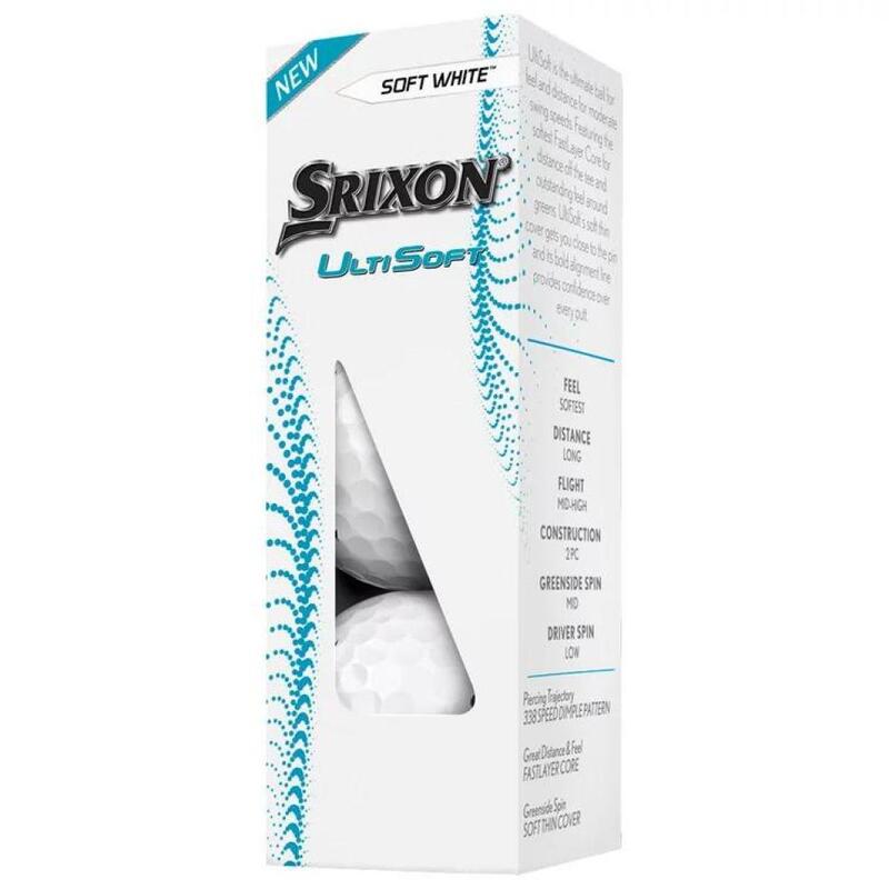 Boite de 12 Balles de Golf Srixon Ultisoft Blanche New