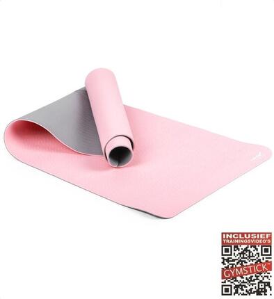 Tapis yoga VIVID Gymstick 170x60 cm TPE 4 mm rose/gris