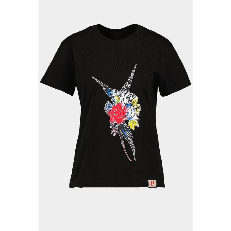 TRICOU CASUAL PASARE FLORI DAMA-XS