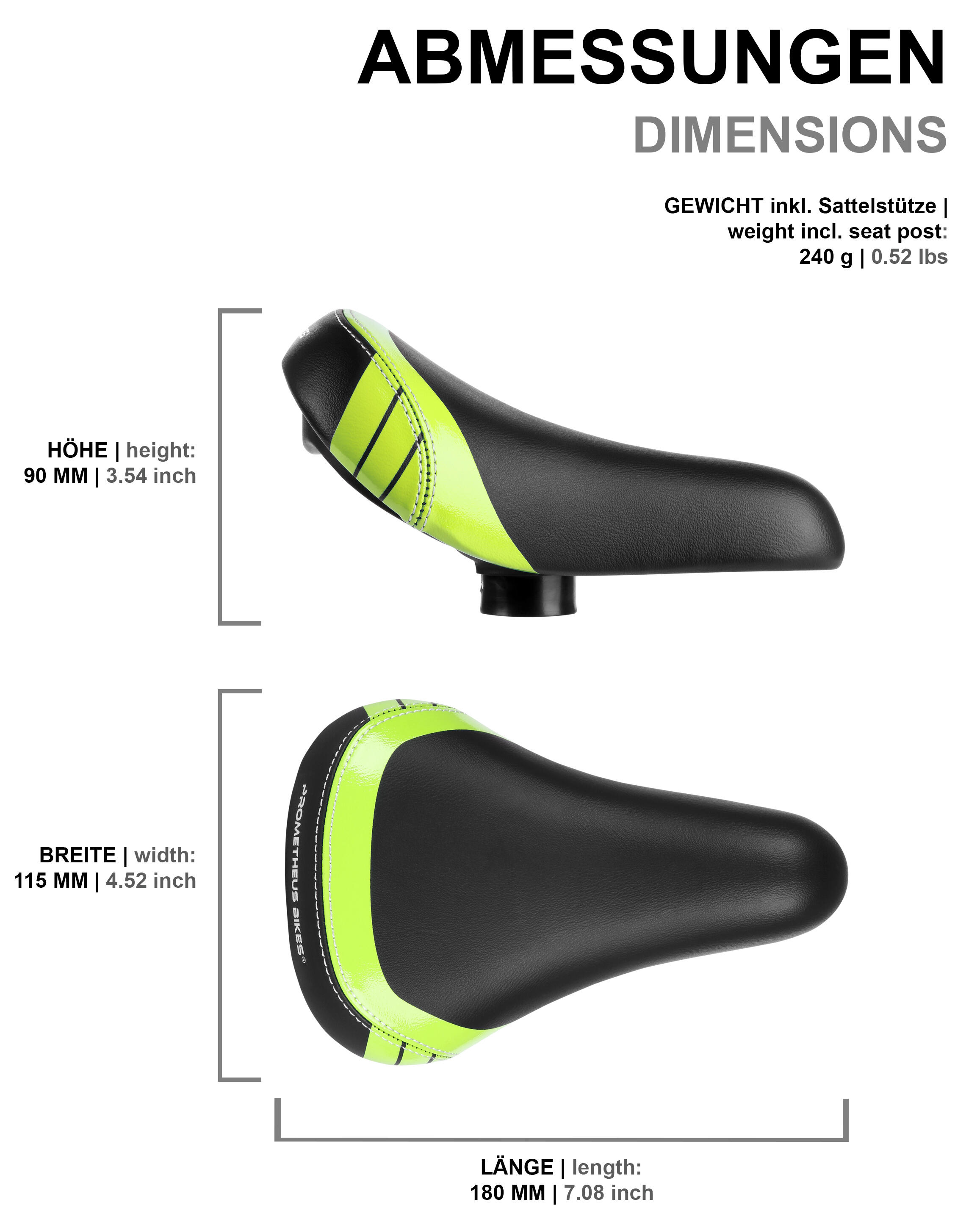 Sattel für Laufrad Kinderfahrrad 10-12 Zoll mit Sattel-Stütze Alu 25.4mm 3/6